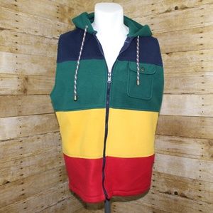 Vintage/Retro 90s Izzi Multi Color   Hooded Vest